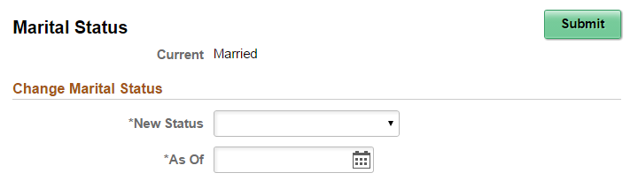 Marital Status page - without eBenefits