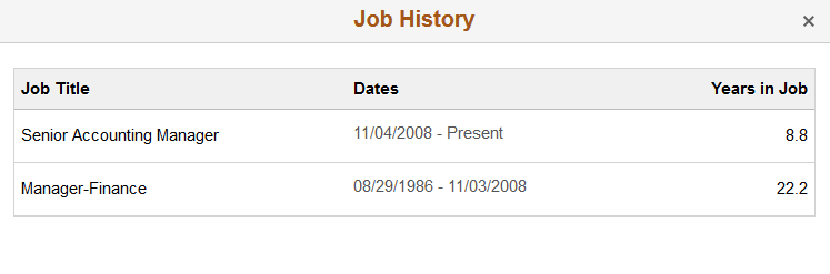 Job History page