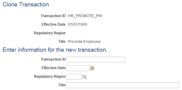 Clone Transaction page