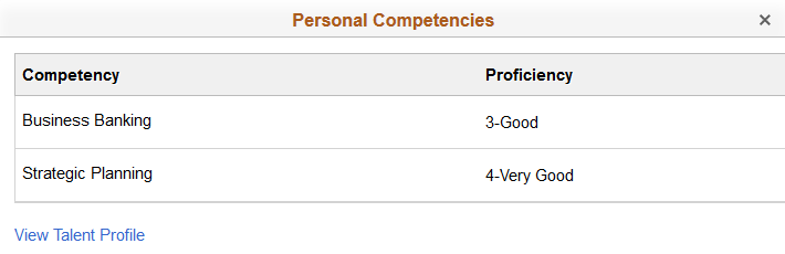 Personal Competencies page