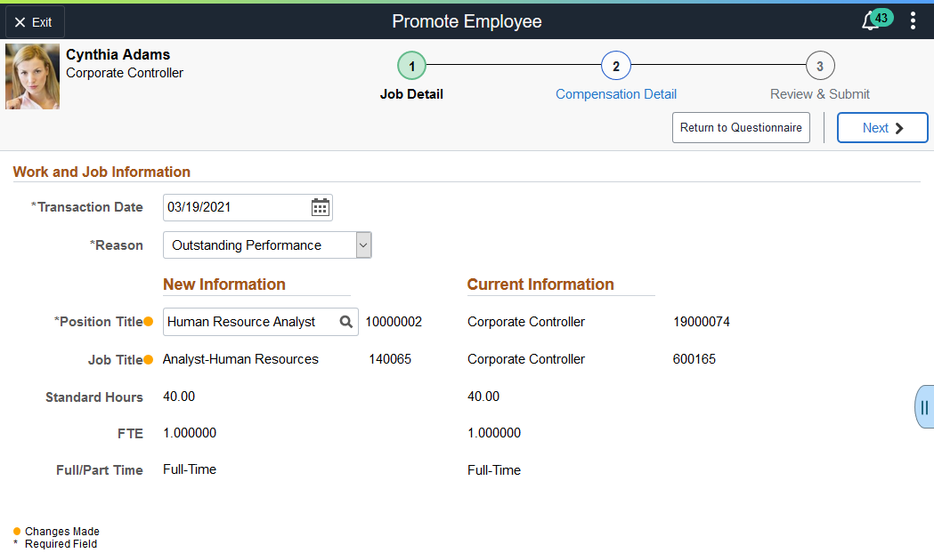 Work and Job Information (PeopleTools 8.55 and higher)