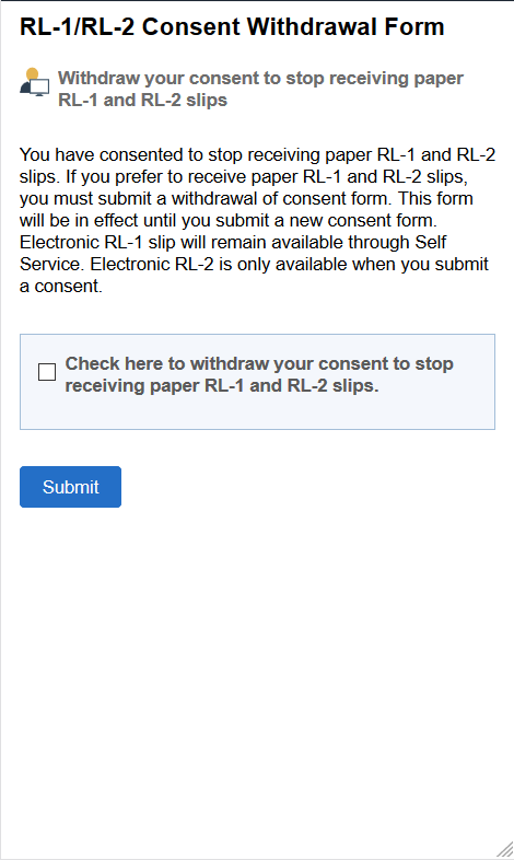 (Smartphone) RL-1/RL-2 Consent Withdrawal Form page