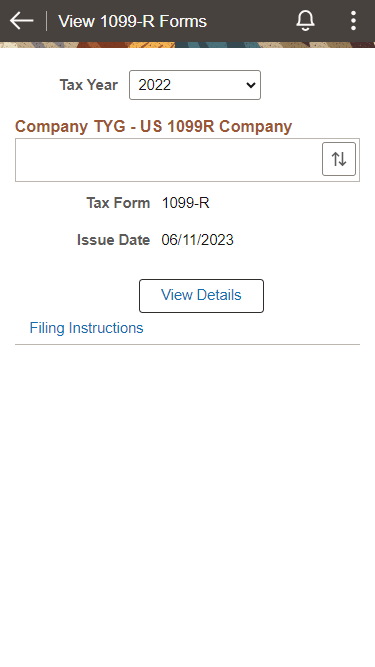 (Smartphone) View 1099-R Forms page