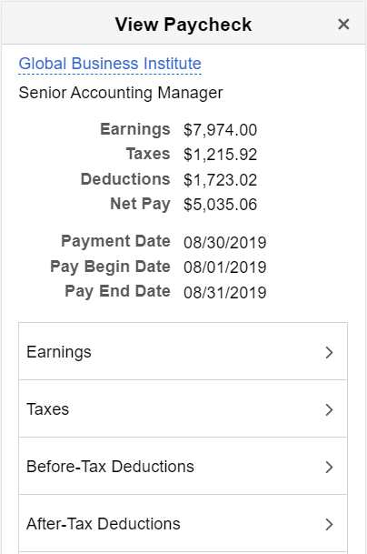 (Smartphone) View Paycheck page (1 of 2)