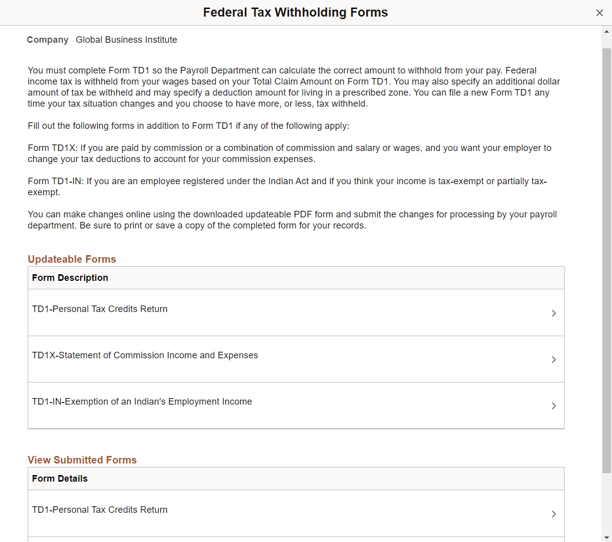 (CAN) Federal Tax Withholding Forms page