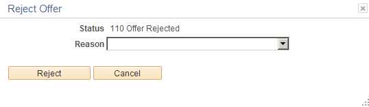 Reject Offer page