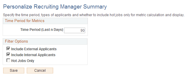 Personalize Recruiting Manager Summary page