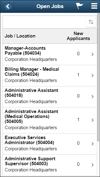 (Smartphone) Open Jobs page