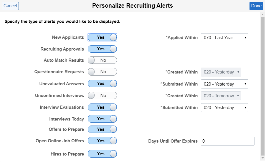 Personalize Recruiting Alerts