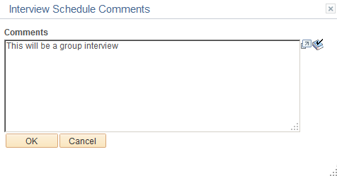 Interview Schedule Comments page
