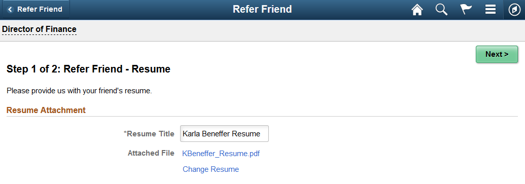 Refer Friend - Resume page after uploading a resume (fluid)