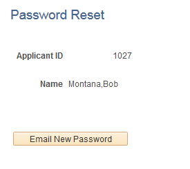 Password Reset page