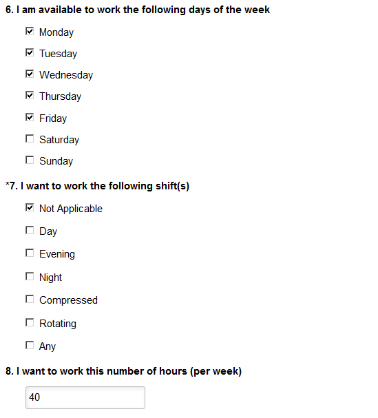 Job Preferences section (fluid) (2 of 3)