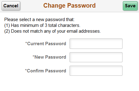 Change Password page (fluid)
