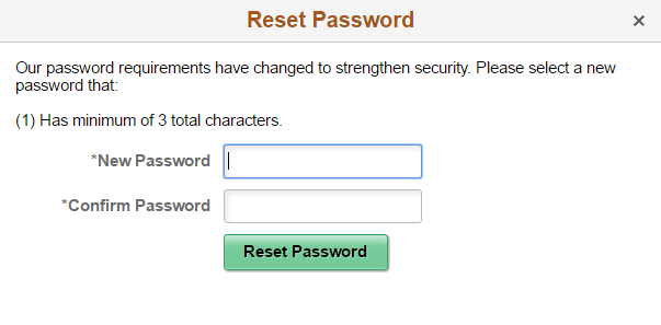 Reset Password page (fluid)