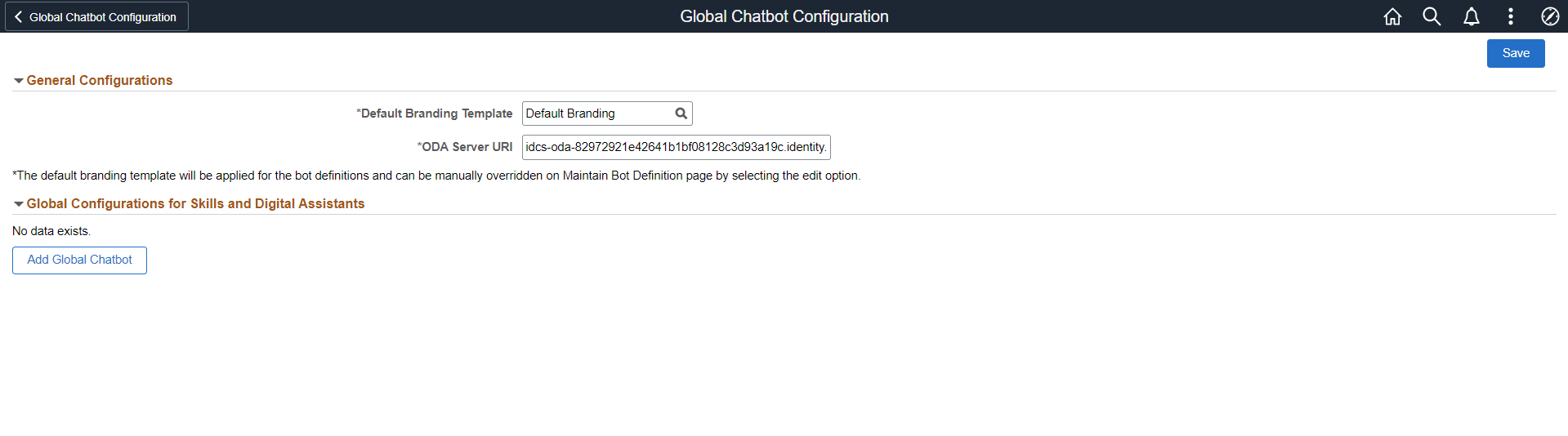 Global Chatbot Configuration