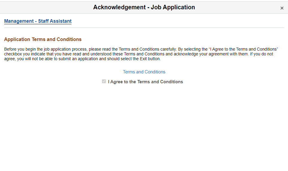 Application acknowledgement details.
