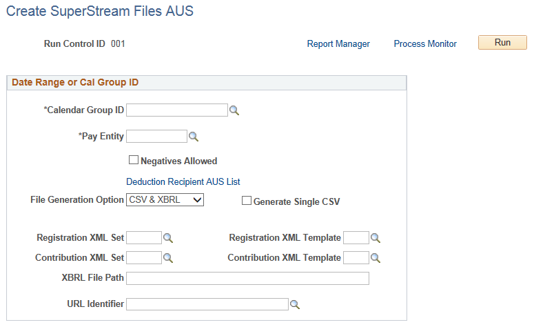 Create SuperStream Files AUS Page