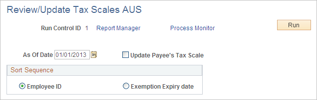 Review/Update Tax Scales AUS page