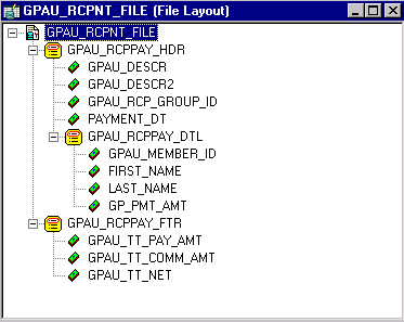 Sample recipient file layout