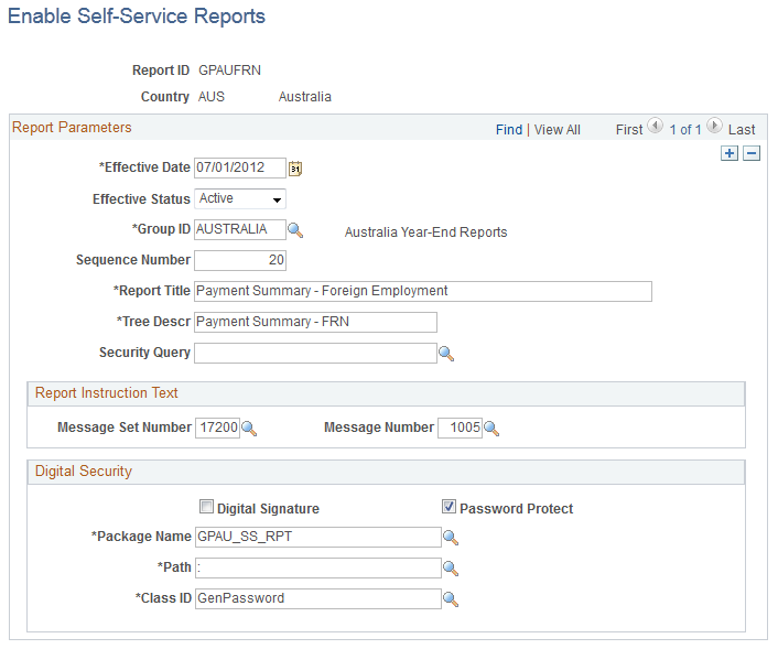 Enable Self Service Reports page