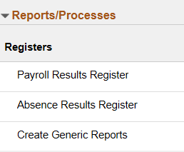(Global Payroll) Reports/Processes group box
