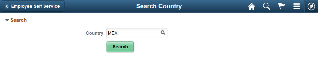 Search Country page