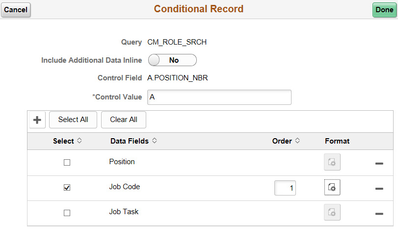 Conditional Record