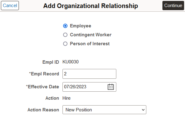 (Fluid) Add Organizational Relationship page