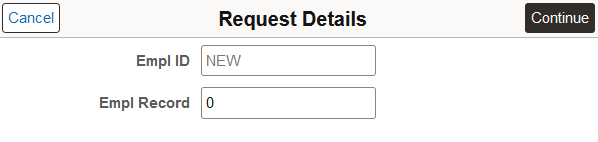 Request Details page when accessed from either Create Employee or Create Contingent Worker tile
