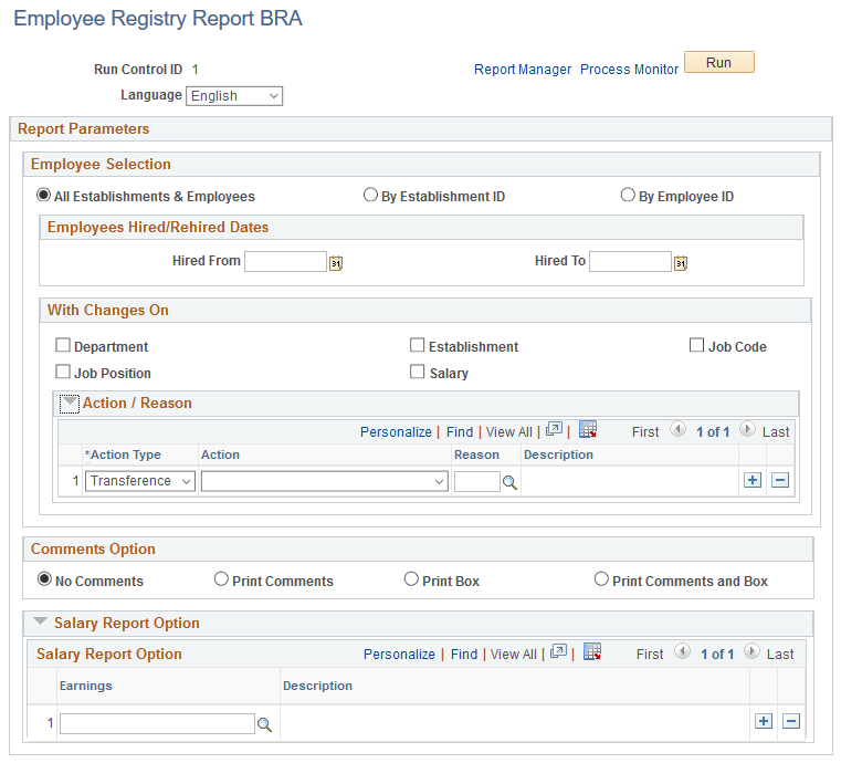 Employee Registry Report BRA page