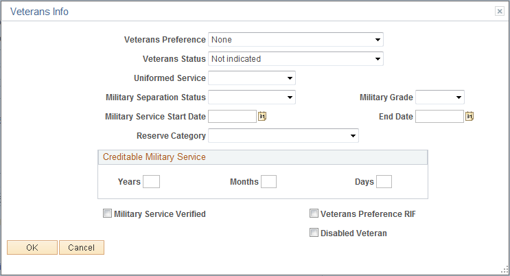 Veterans Info page