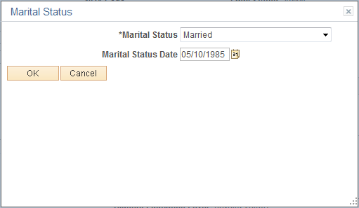 Marital Status page