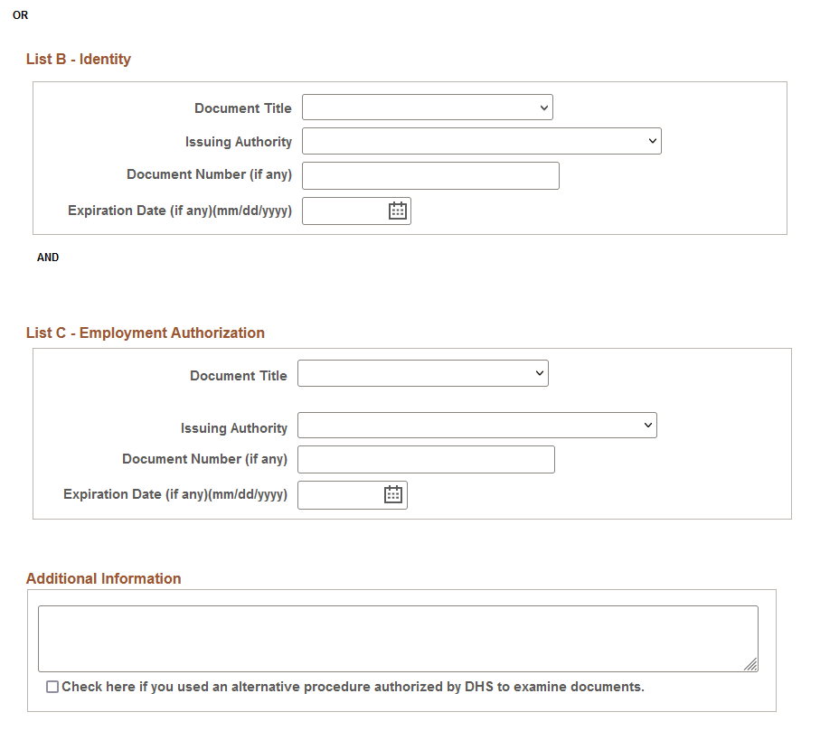 Employment Eligibility Verification page, Section 2 (2 of 3)