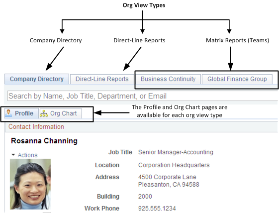 Org Chart Viewer folder tab and page structure