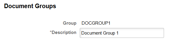 Document Groups page