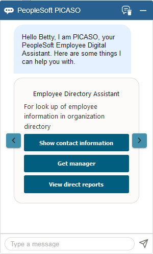 Employee Directory Assistant chat window