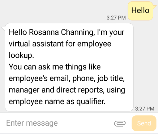 Employee Directory Assistant text using Twilio