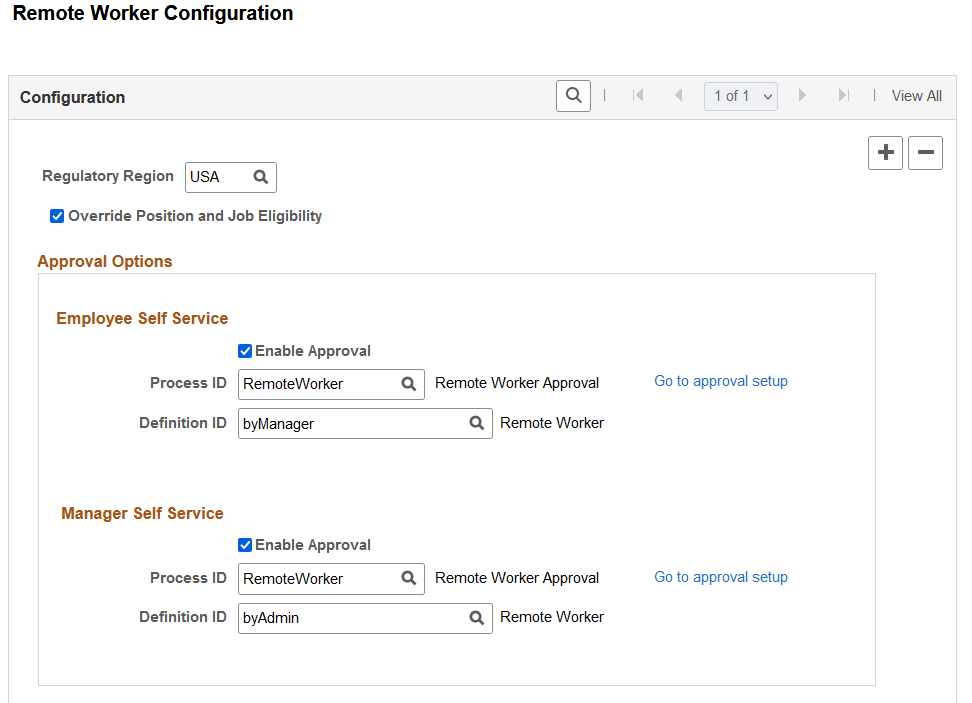Remote Worker Configuration page (1 of 2)
