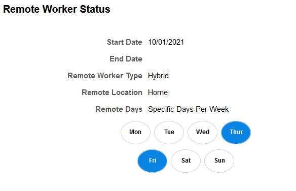 (Tablet) Profile - Remote Worker Status page