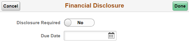 Financial Disclosure page