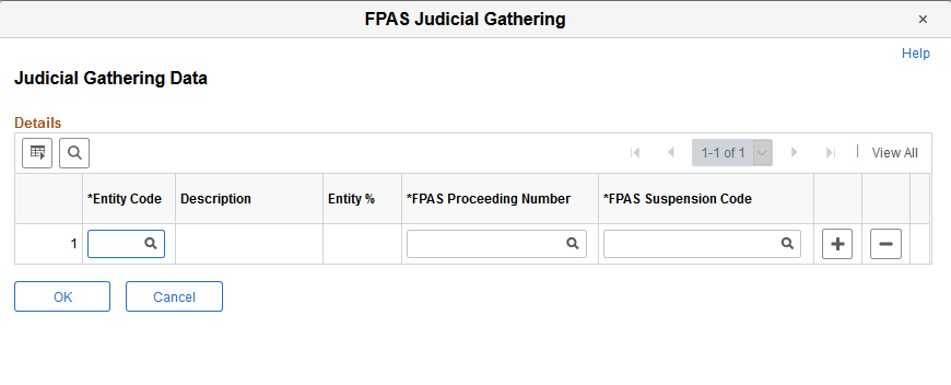 Judicial Gathering Data page