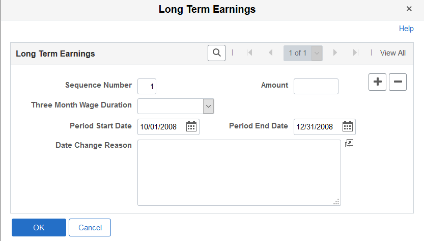 Injury Details - Long Term Earnings page