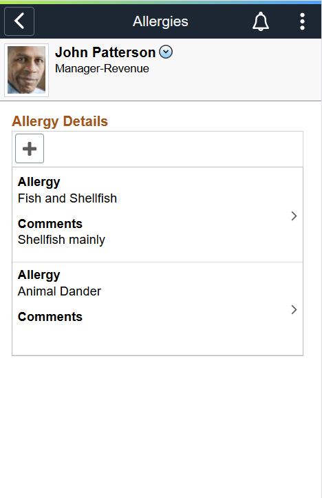 (Smartphone) Allergies - Allergy Details page