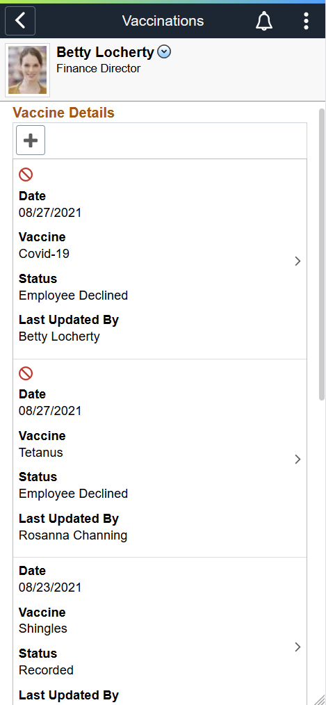 (Smartphone) Vaccinations - Vaccine Details page