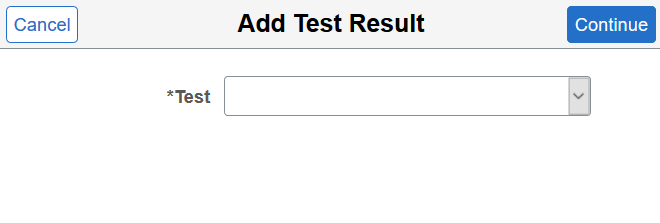 Add Test Result page