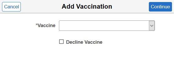Add Vaccination page