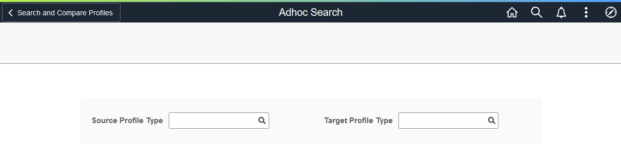 Search Profiles page of an Adhoc search