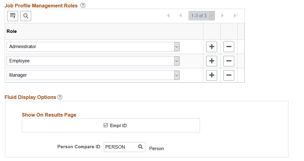 Define Search Configuration page (2 of 2)