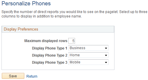 Personalize Phones page